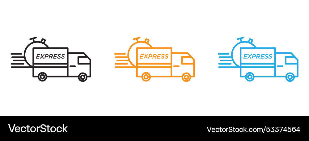 Express icon thin line set vector image