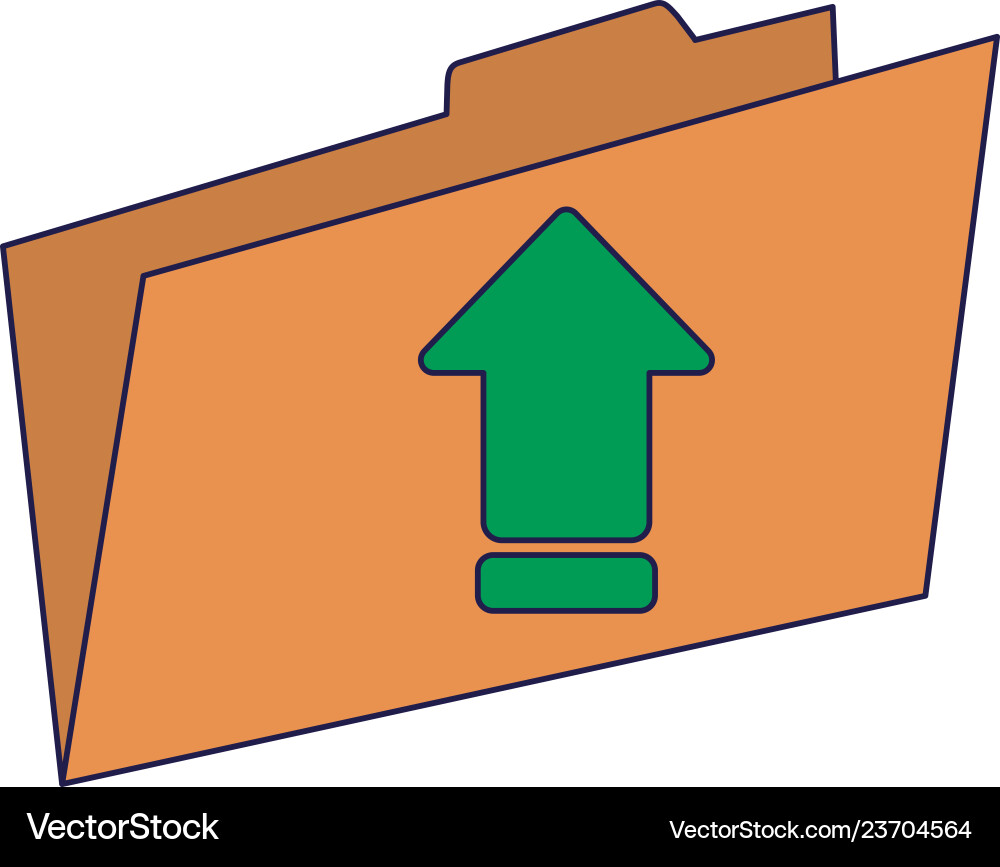 Folder uploading files symbol blue lines Vector Image