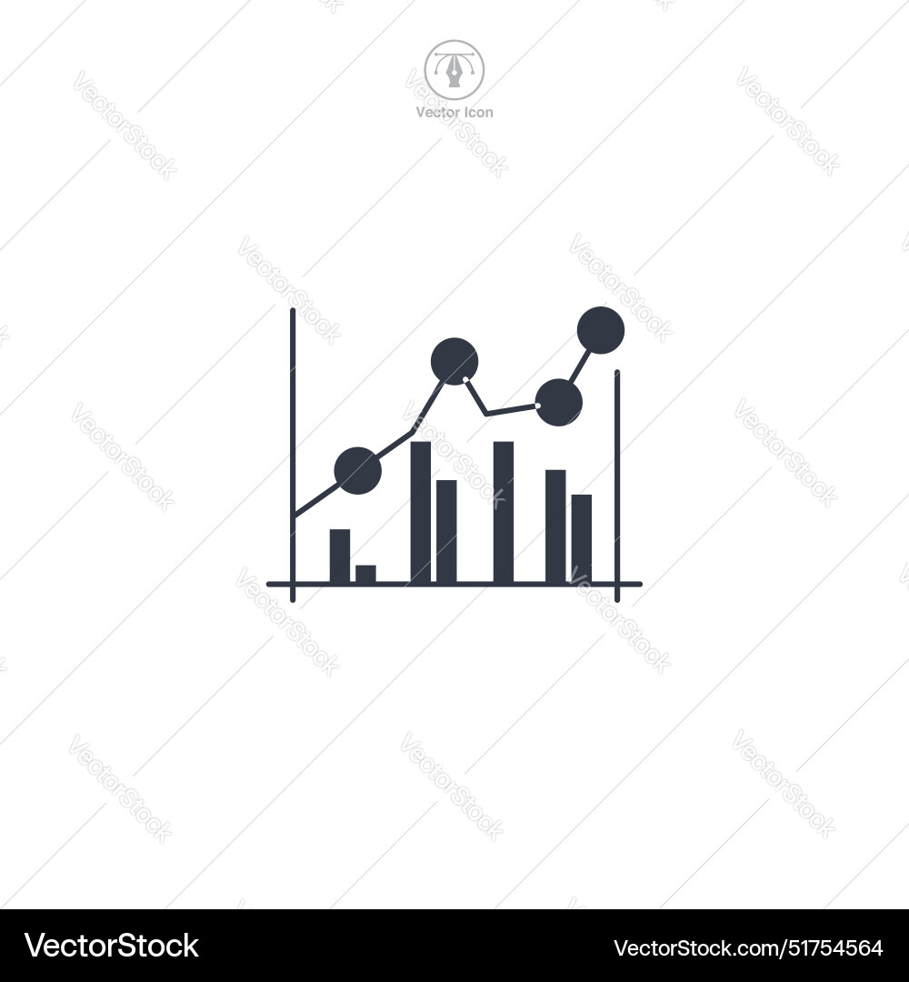 Graph chart icon symbol isolated on white Graph chart icon symbol isolated on white vector image