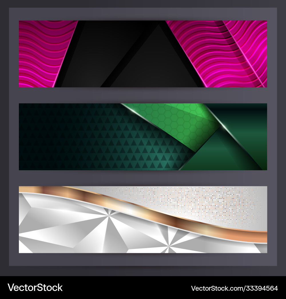 Horizontal banner set collection with various Horizontal banner set collection with various Vector Image