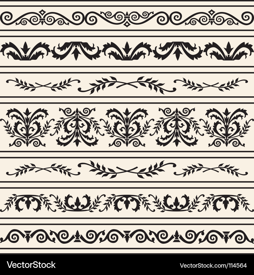 Ornate Floral Borders vector image