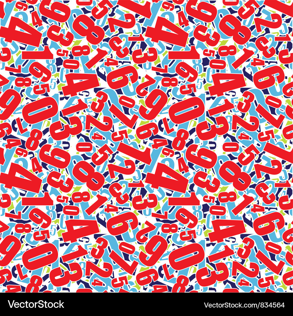 Pattern numbers background vector image