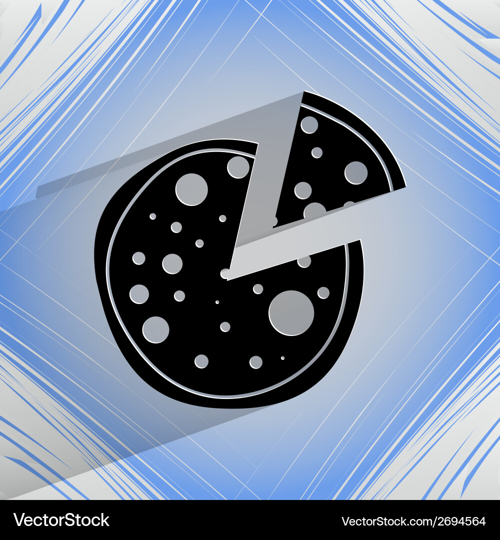 Pizza flat modern web button on a geometric Vector Image