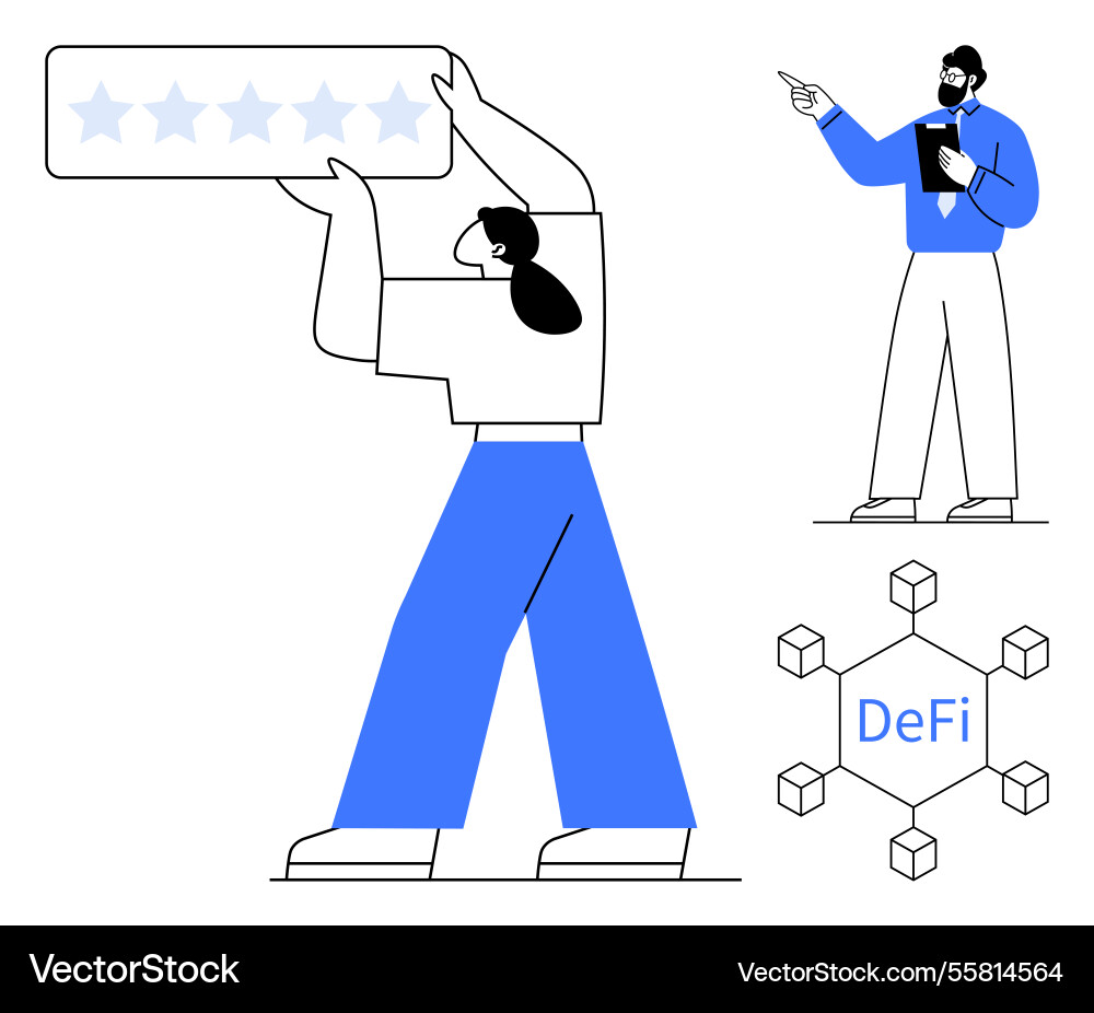 Professional review process with blockchain vector image