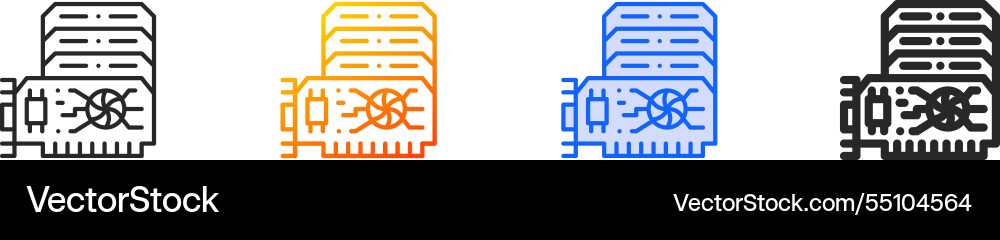 Ram memory iconthin linear gradient blue stroke Ram memory iconthin linear gradient blue stroke vector image