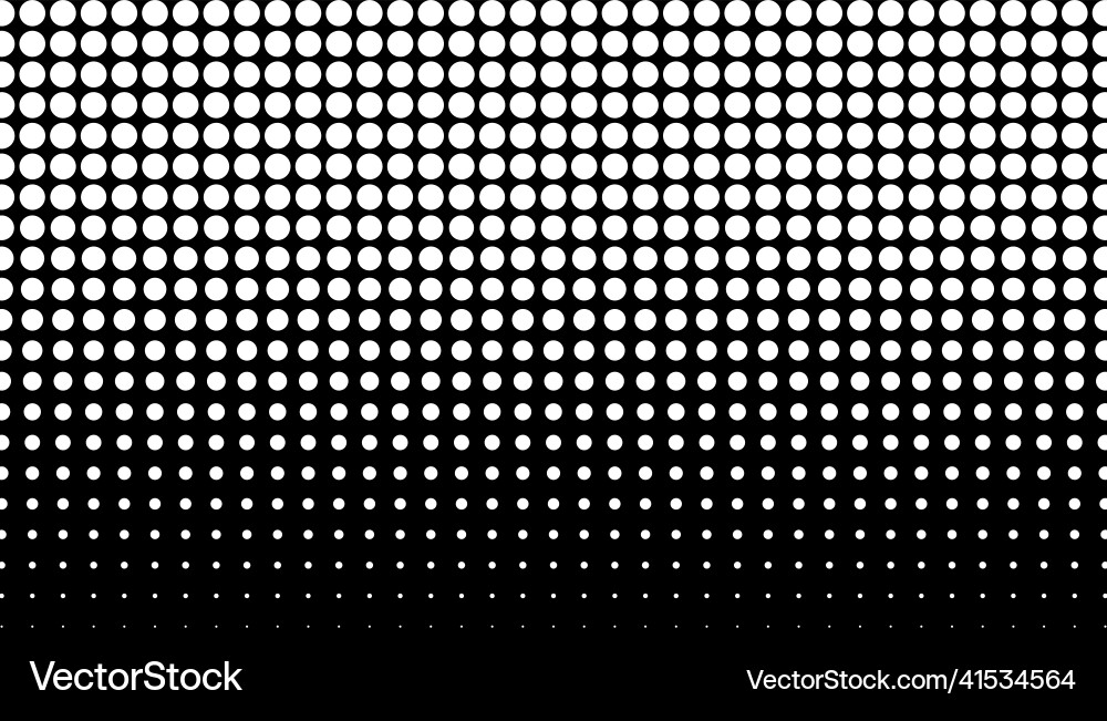 Retro halftone gradient from dots monochrome vector image