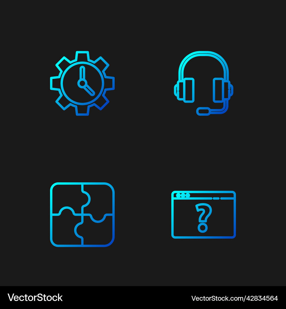 Set line browser with question mark piece Set line browser with question mark piece vector image