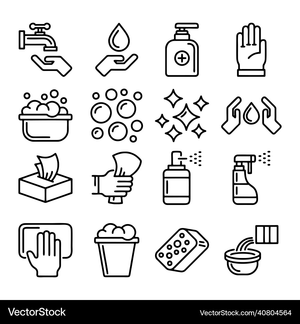 Simple set of disinfection and cleaning line icon Simple set of disinfection and cleaning line icon Vector Image