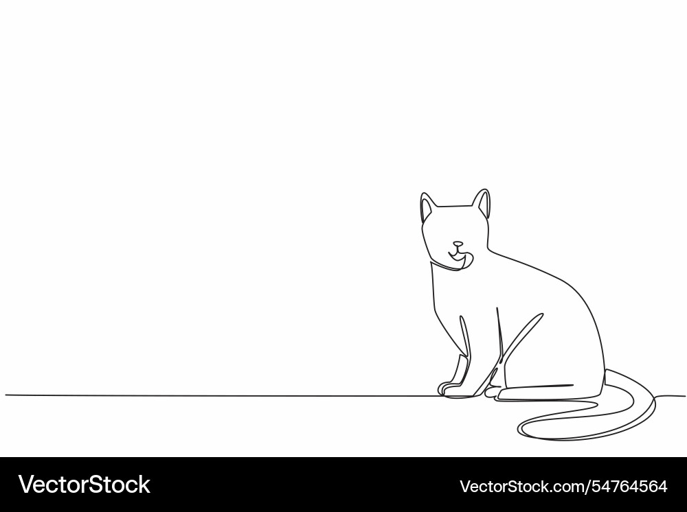 Single continuous line drawing the siamese cat Single continuous line drawing the siamese cat vector image