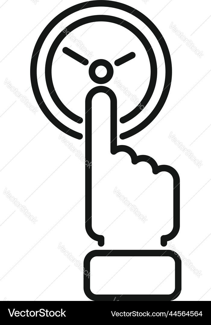 Touch time control icon outline work task Touch time control icon outline work task vector image