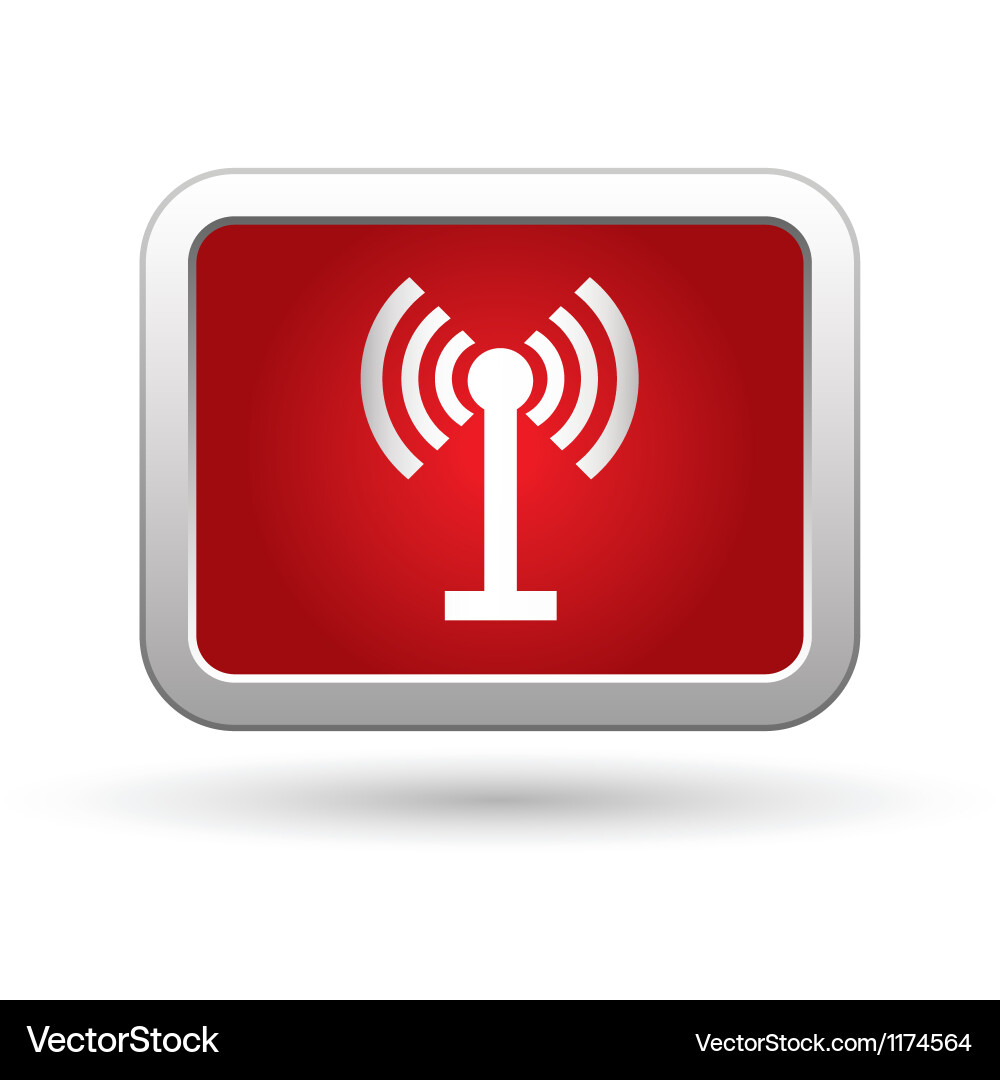 Wireless Communication Button vector image