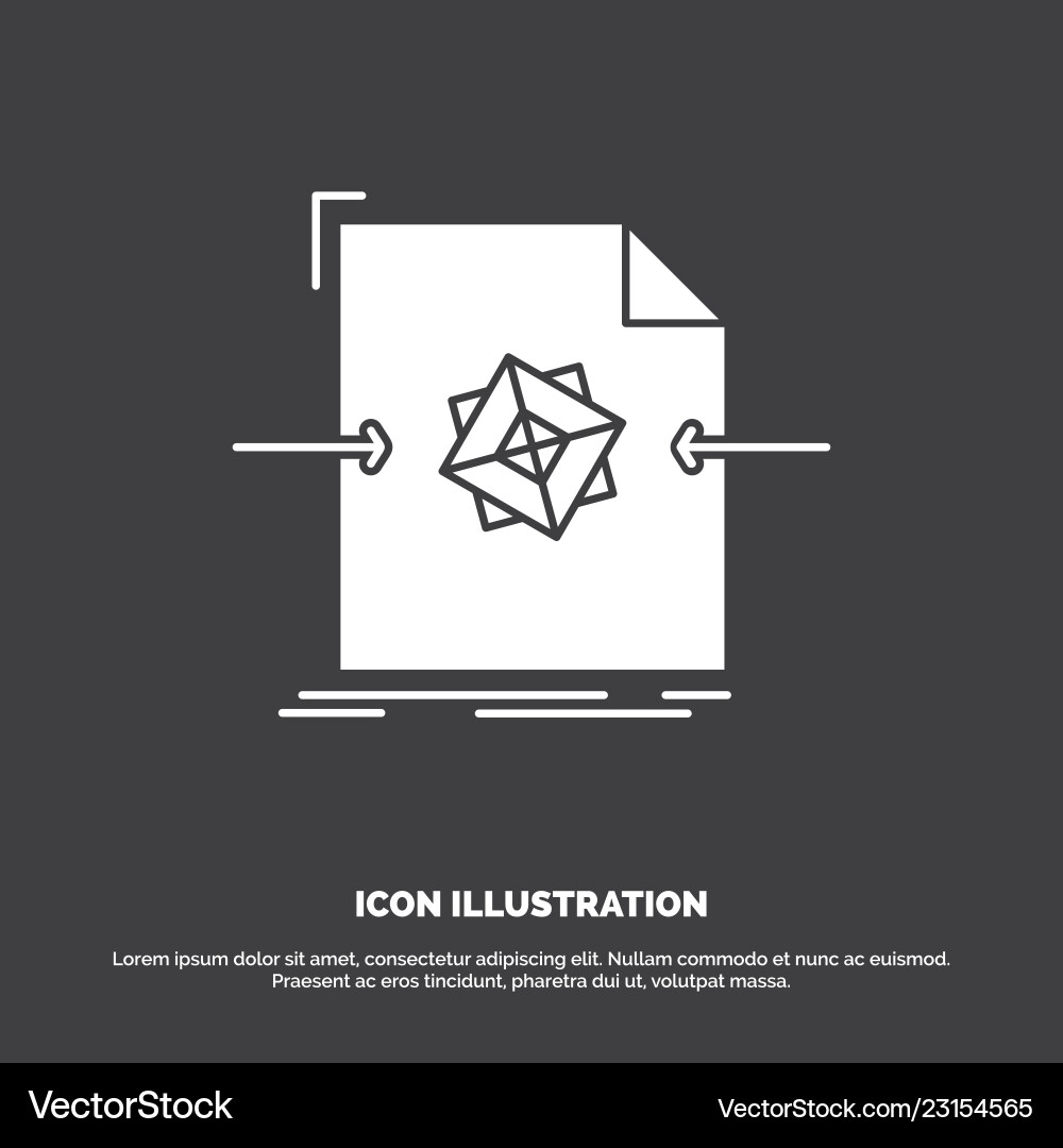 3d document file object processing icon glyph 3d document file object processing icon glyph vector image