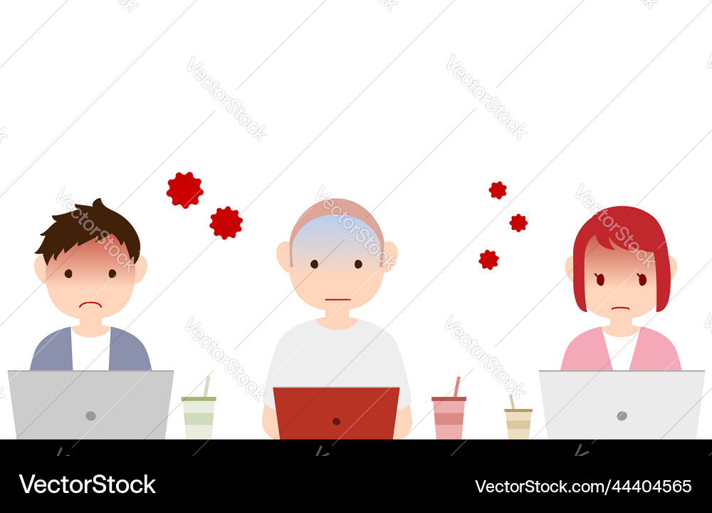 A person working while in bad physical condition Vector Image
