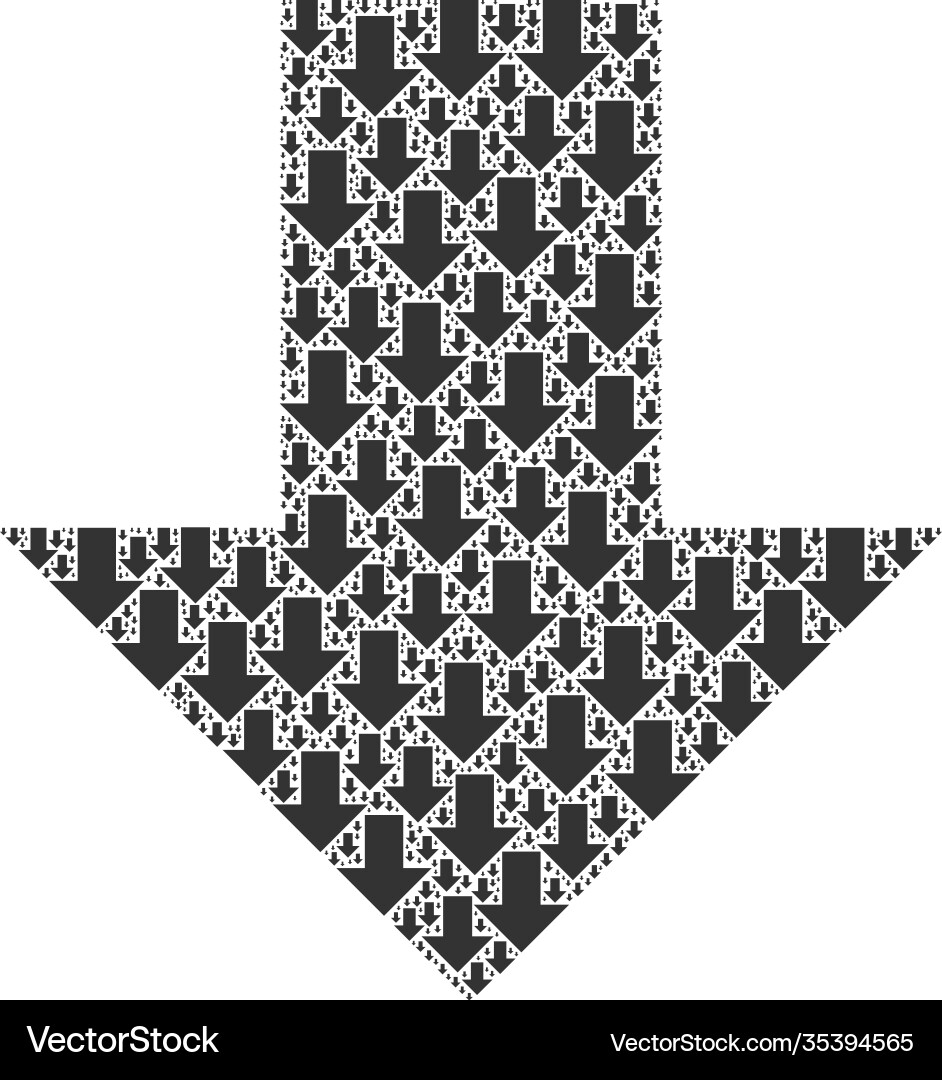 Arrow down recursive mosaic itself items Arrow down recursive mosaic itself items vector image
