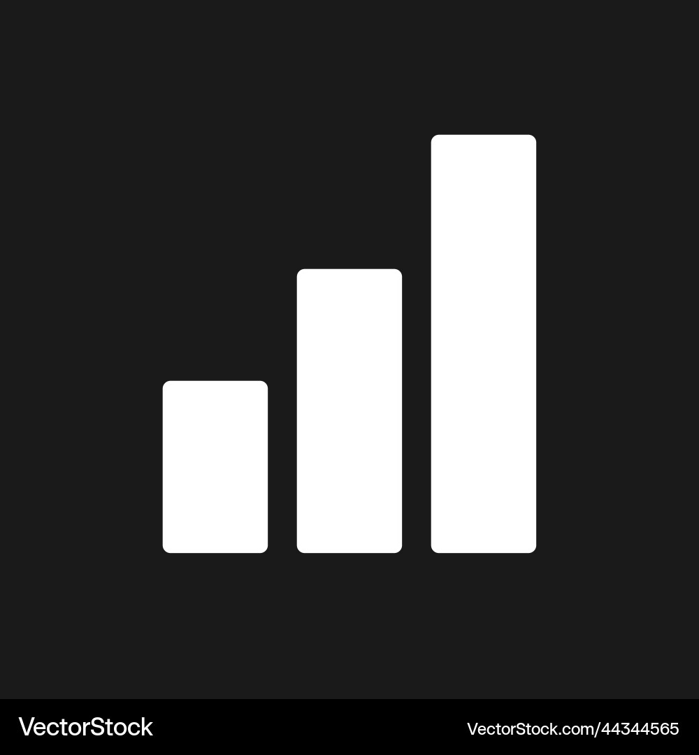 Bar chart pixel dark mode glyph ui icon Bar chart pixel dark mode glyph ui icon vector image