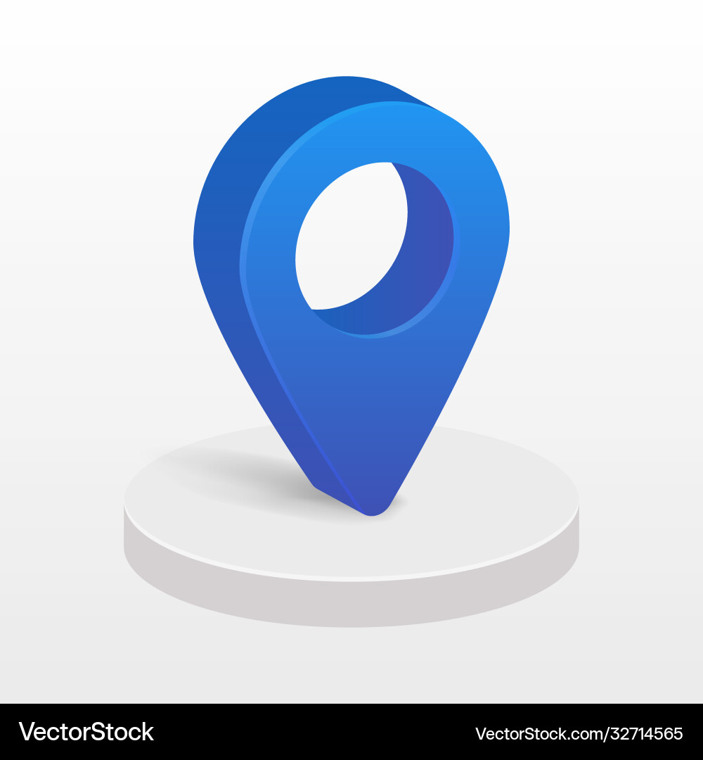 Blue 3d pointer map isolated on transparent Blue 3d pointer map isolated on transparent vector image