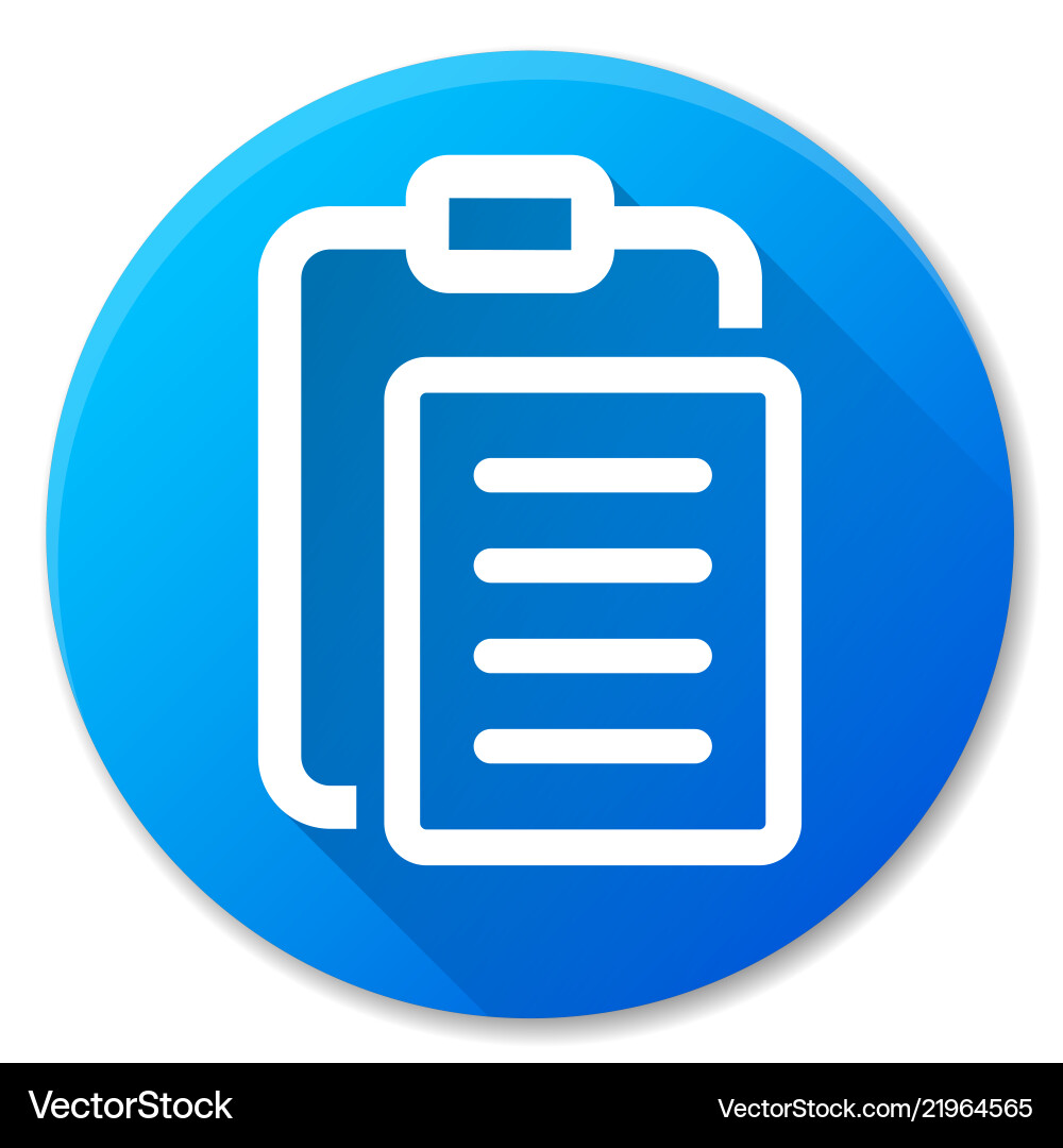 Blue Circle Report Icon Royalty Free Vector Image