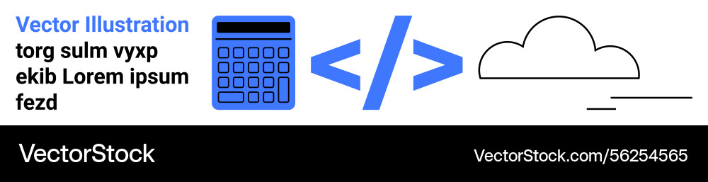 Coding concept with calculator and cloud Coding concept with calculator and cloud Vector Image