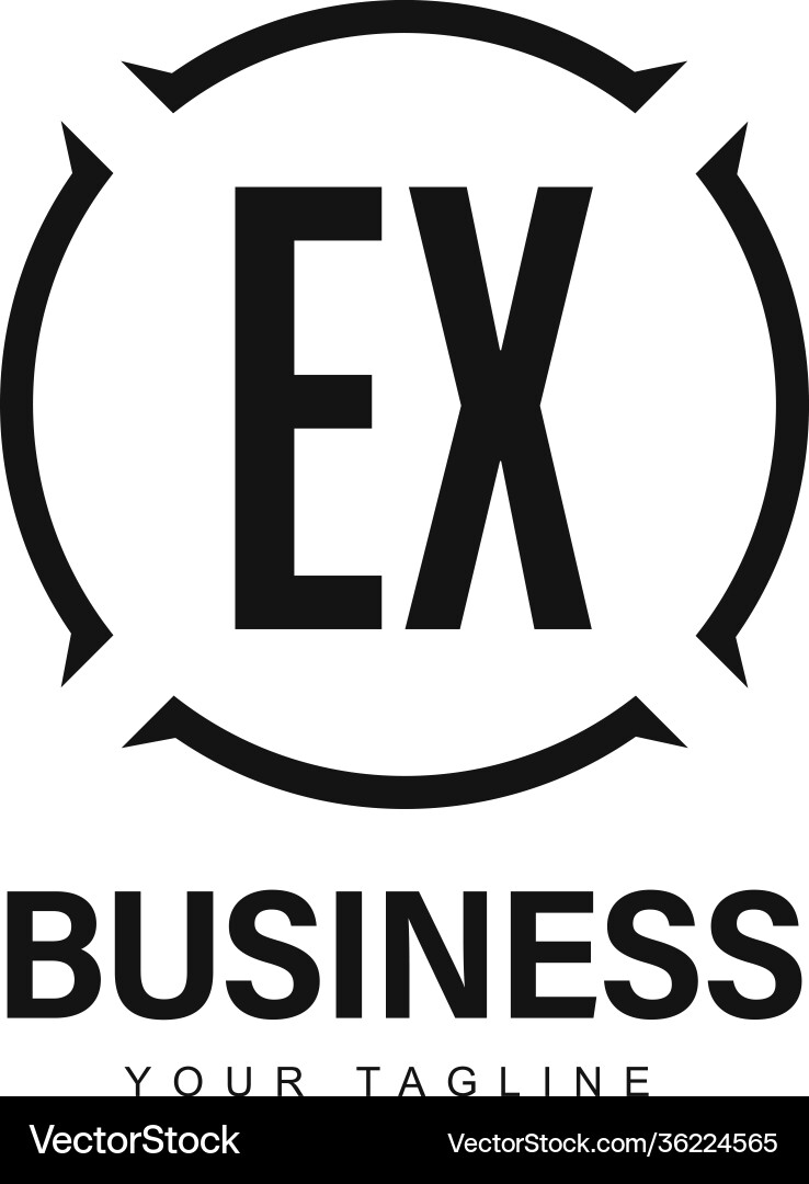 Ex initial a logo design with abstract style Ex initial a logo design with abstract style Vector Image