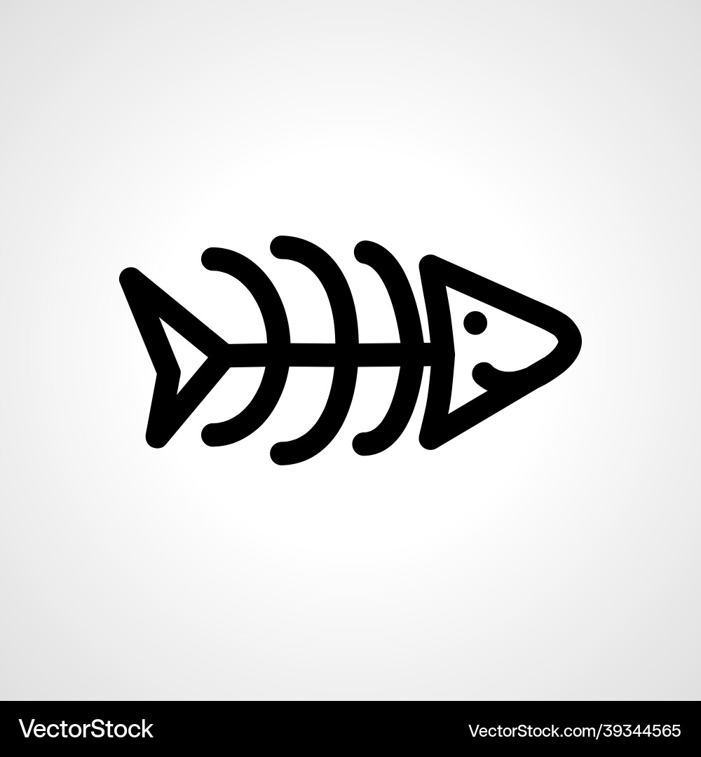 Fishbone line icon linear outline Vector Image
