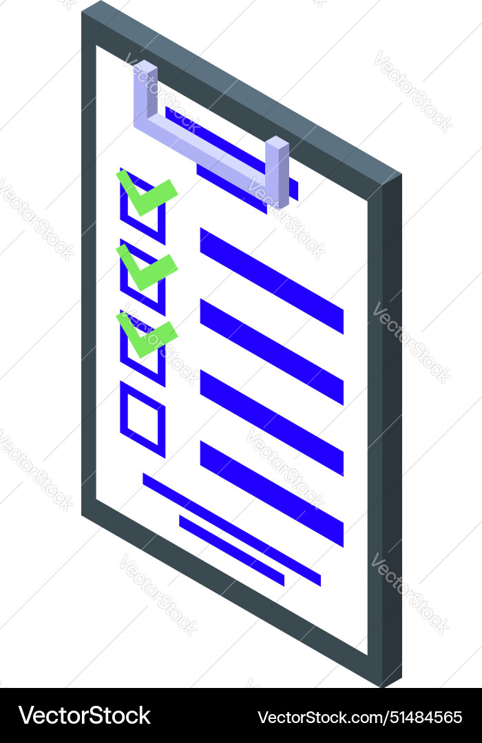 Isometric checklist icon with check marks Isometric checklist icon with check marks vector image