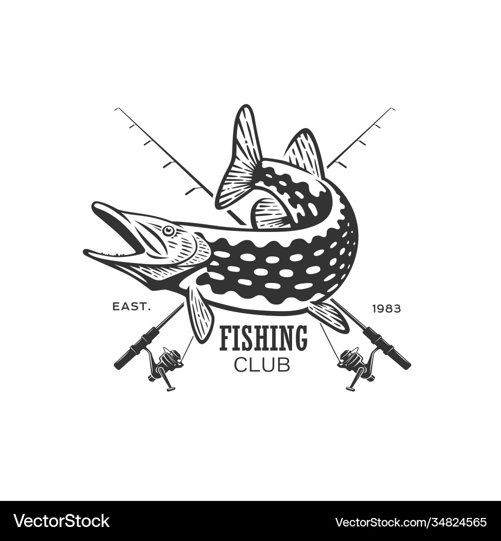 Logos on a fishing theme vector image