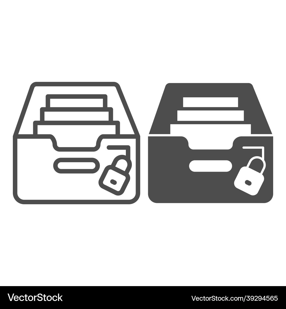 Secure File Archive with Lock vector image
