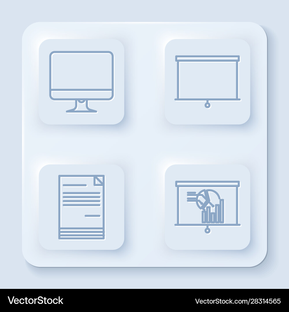 Set line computer monitor screen chalkboard Set line computer monitor screen chalkboard vector image
