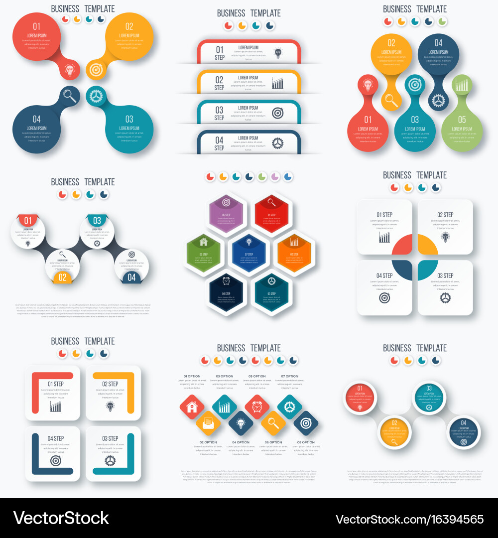 Set with infographics Royalty Free Vector Image