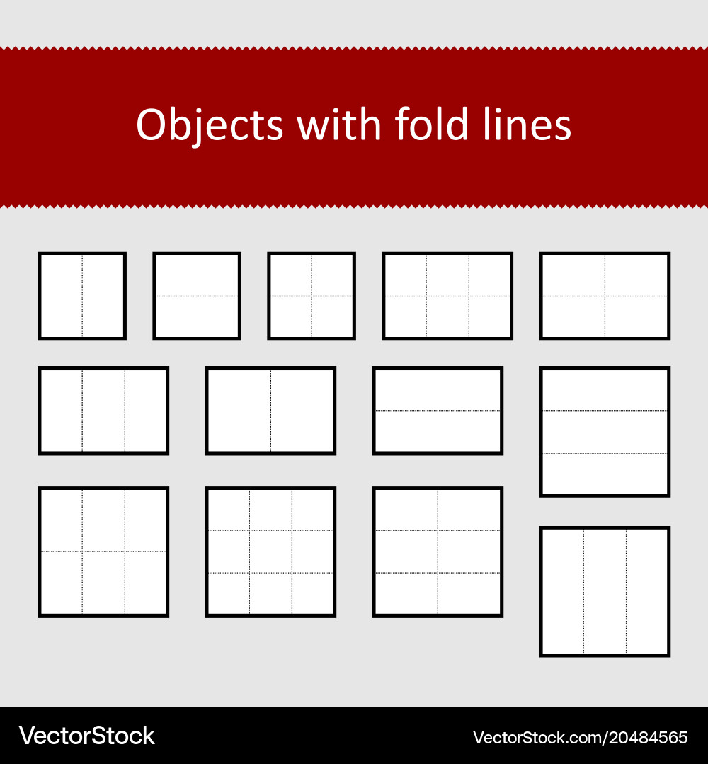 Sheets with fold lines set vector image