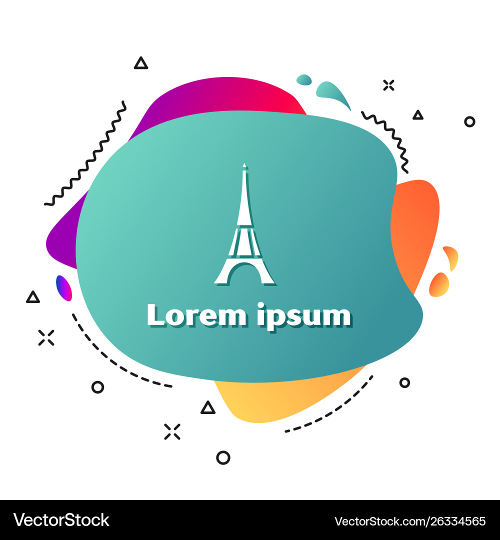 White eiffel tower icon isolated on vector image