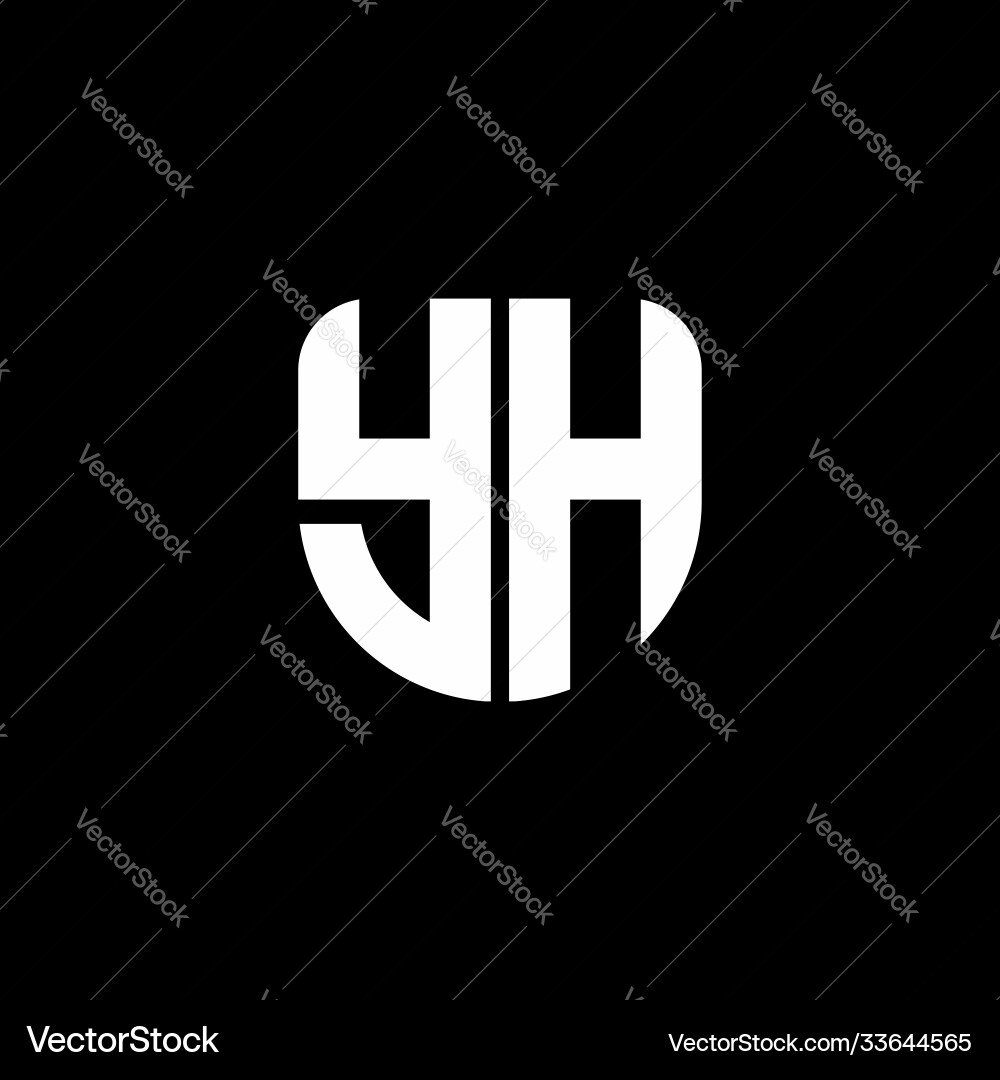 Yh logo monogram with circular shape shield Vector Image