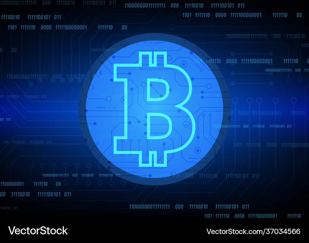 Bitcoin circuit technology background Bitcoin circuit technology background vector image
