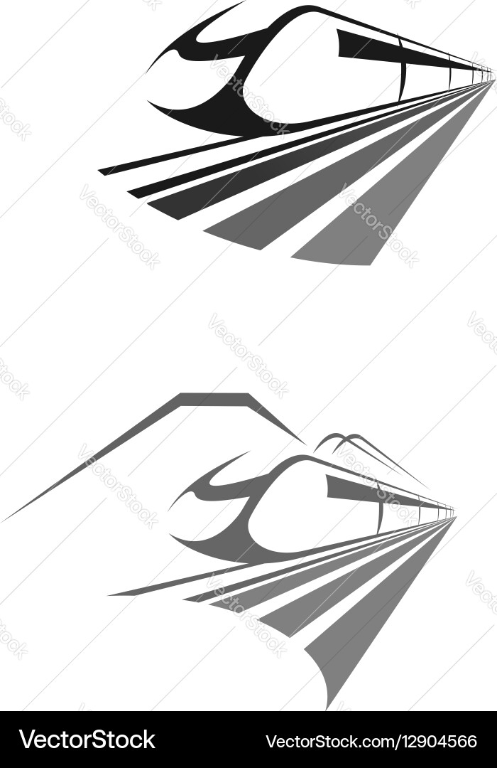 Express train rail transport icon emblem Vector Image