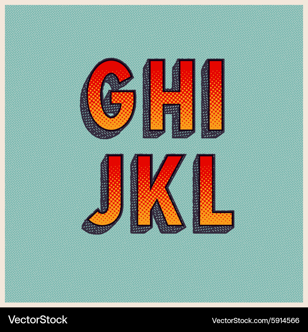 Halftone Grunge Font – Alphabet Set vector image