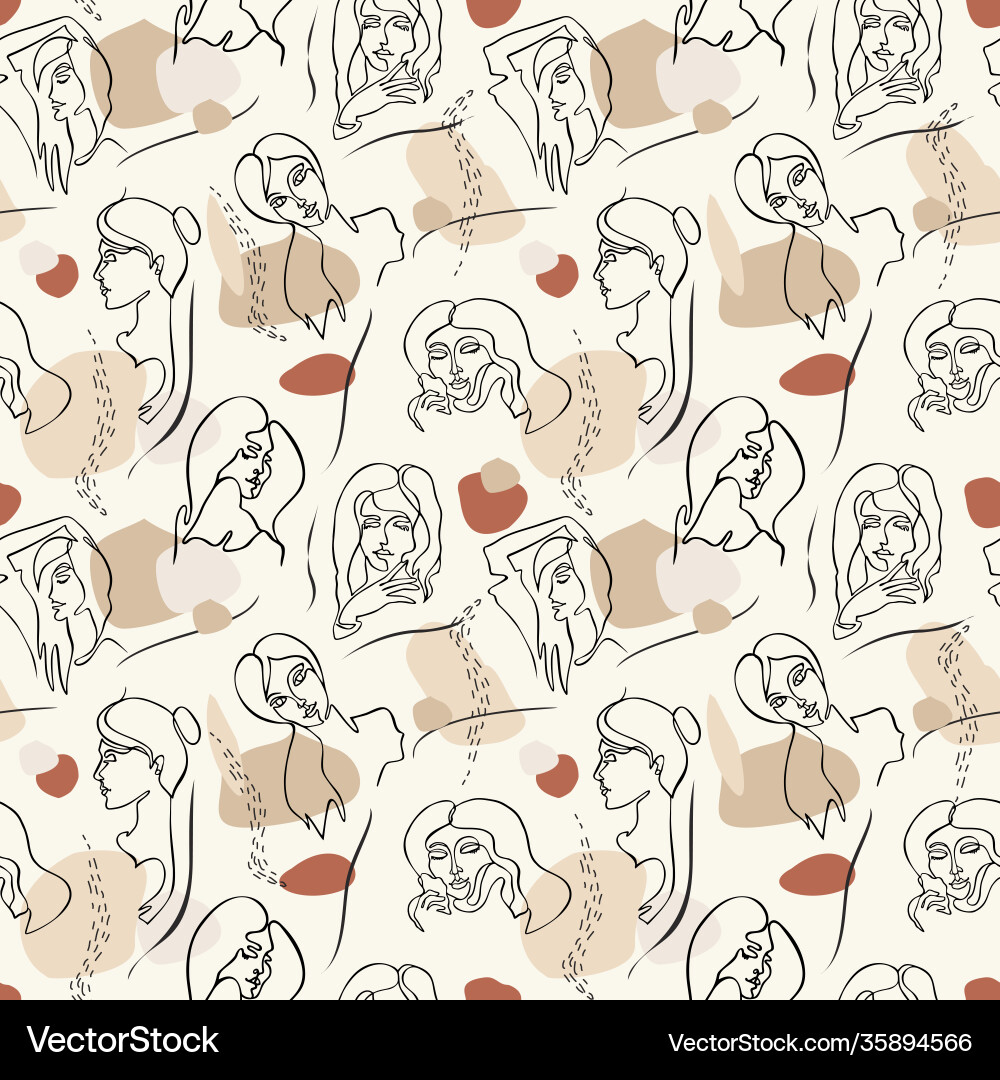 Modern abstract faces seamless pattern continuous Modern abstract faces seamless pattern continuous Vector Image