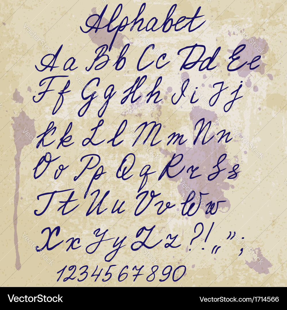 Old Paper Alphabet Script Vector Image