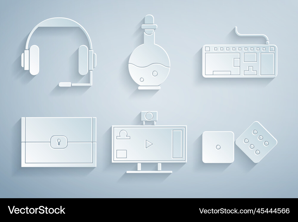 Set live streaming online computer keyboard vector image