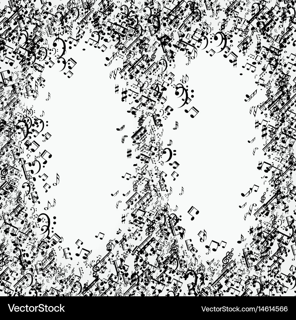 Set of musical notes on five-line clock notation vector image