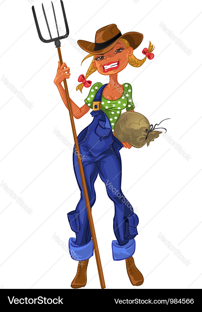 Young Shepherdess mit Tools Vektorbild