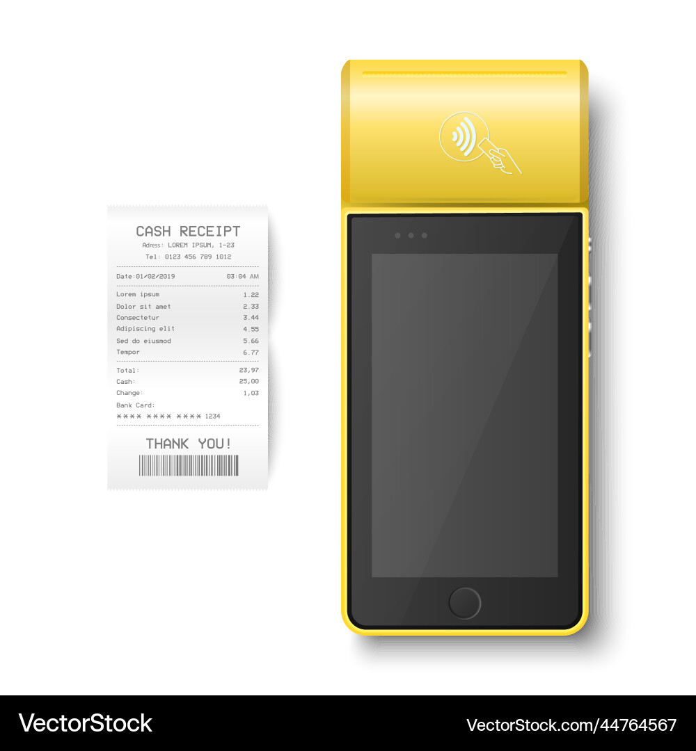 3d nfc payment machine with approved status Vector Image