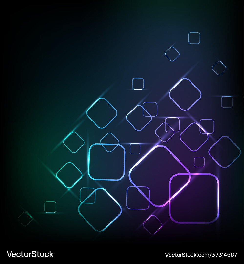 Abstract geometric background with shiny squares vector image