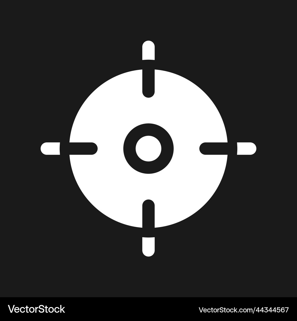 Aim pixel dark mode glyph ui icon Aim pixel dark mode glyph ui icon vector image