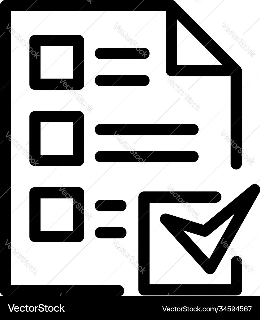 Assignment done icon outline style Assignment done icon outline style vector image