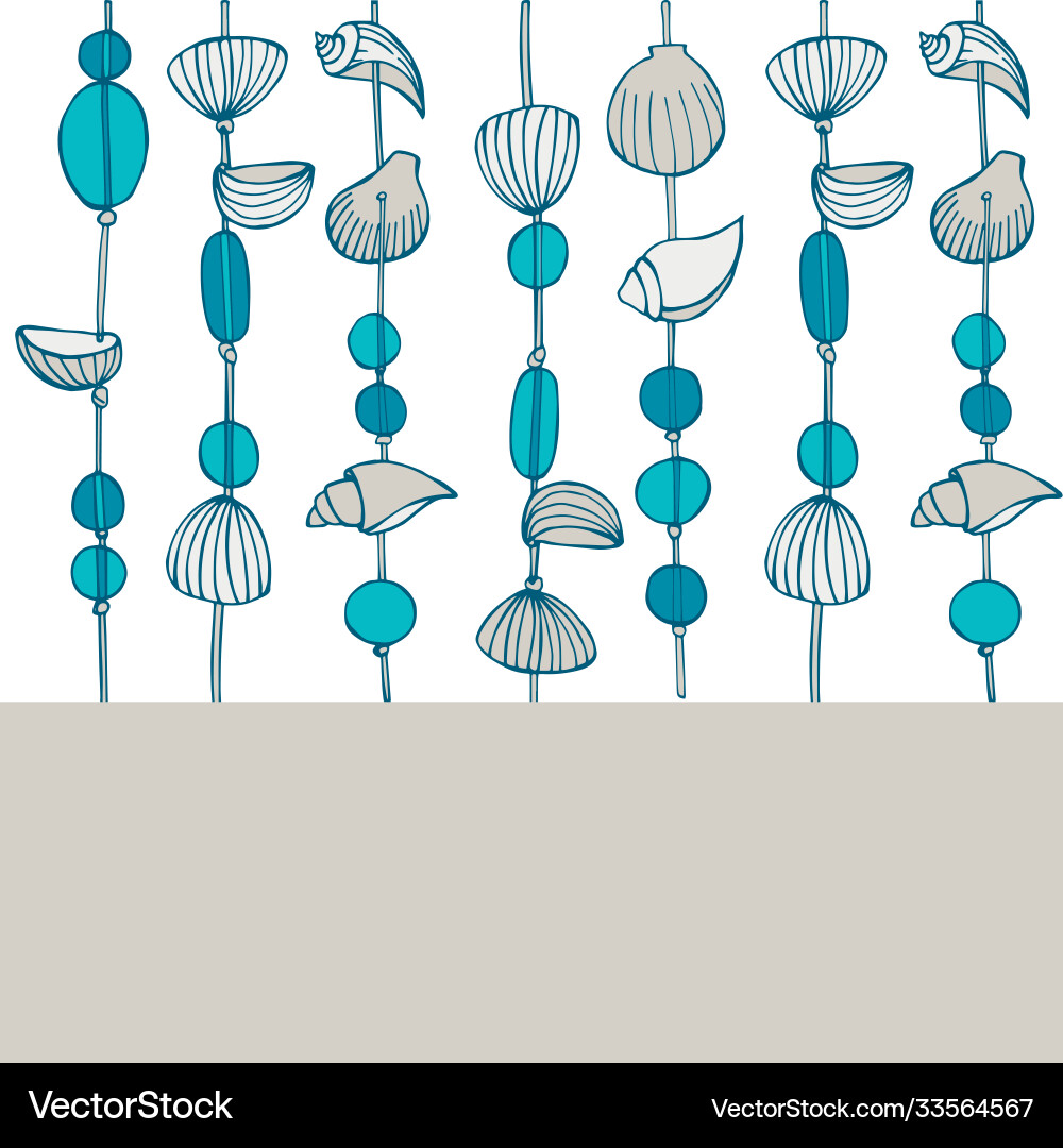 Background with shell curtain Background with shell curtain Vector Image