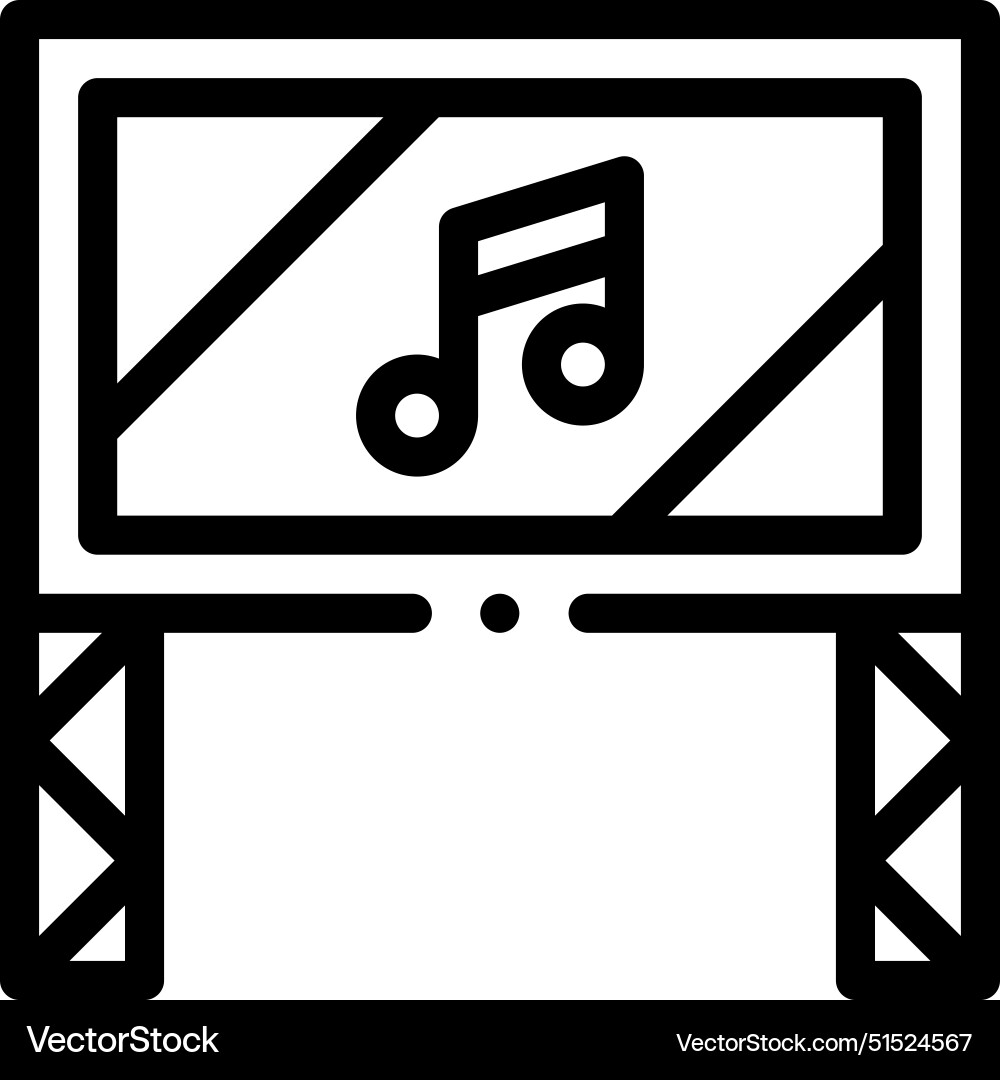 Big screen icon thin linear style design isolated Big screen icon thin linear style design isolated vector image