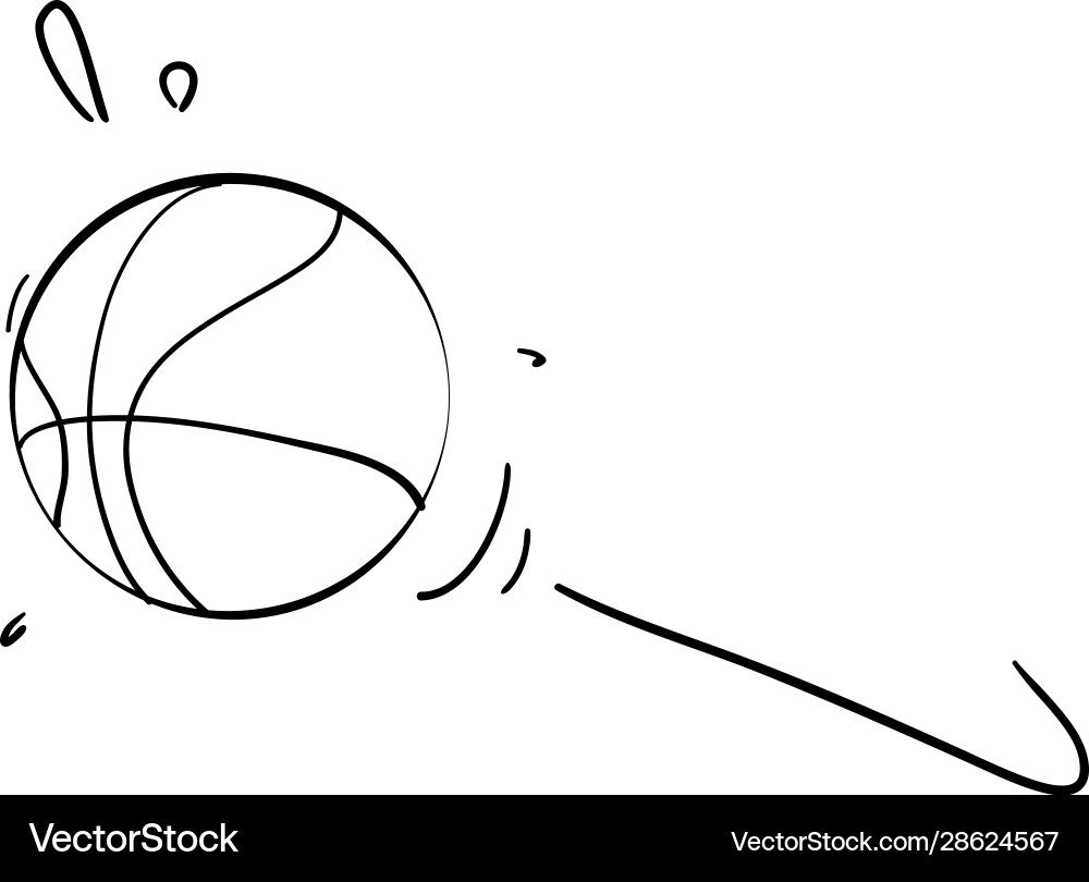 Cartoon Basketball Doodle Vector Image
