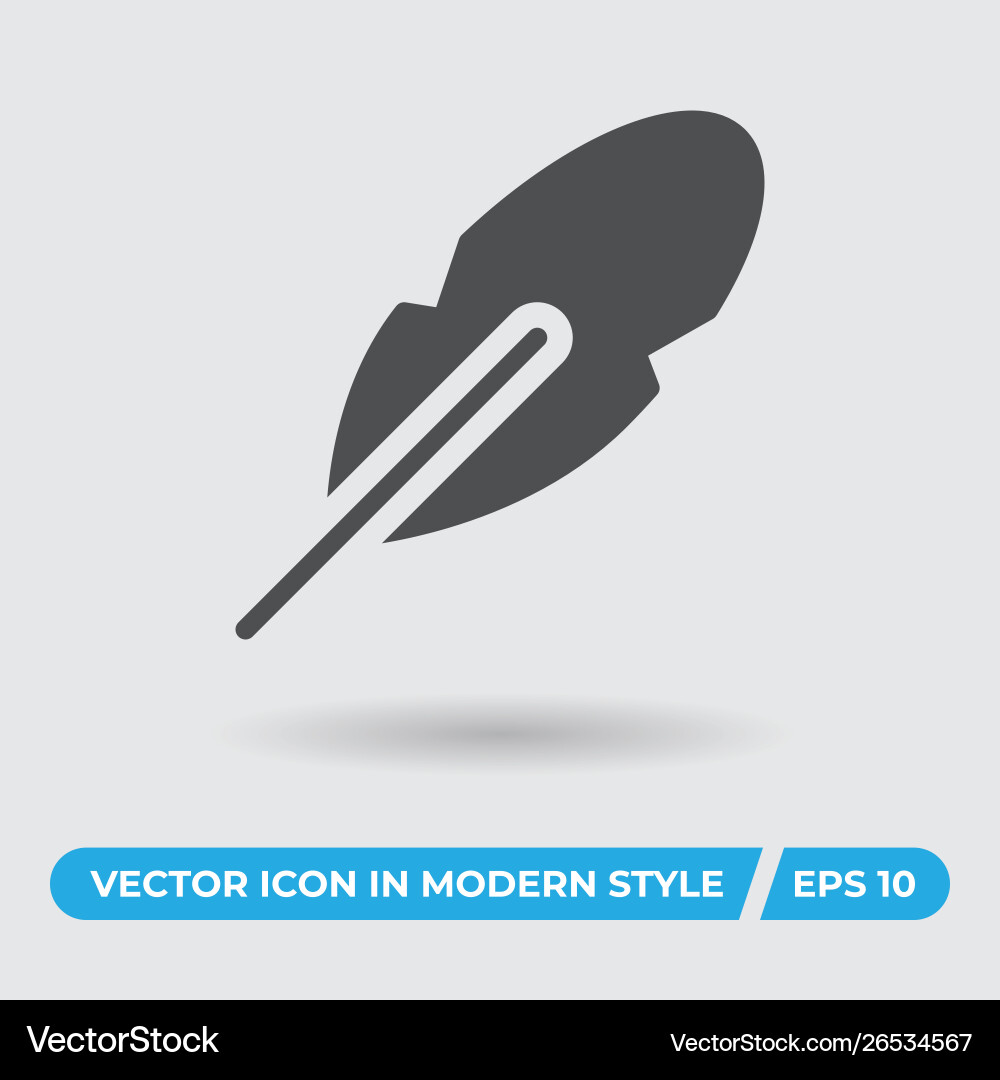 Feather icon simple sign for web site and mobile Vector Image