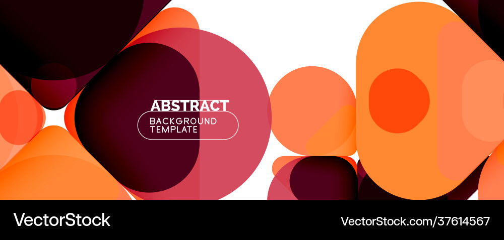 Flat geometric round shapes and dynamic lines Vector Image