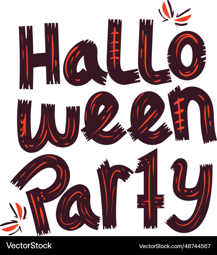 Halloween party inscription Halloween party inscription vector image